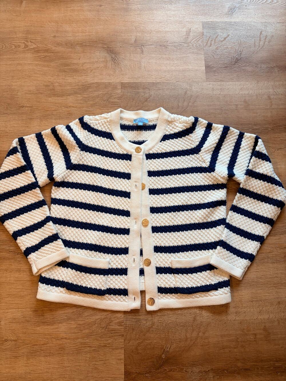 Draper James RSVP Striped Knit Cardigan Sweater Women's